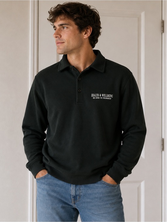 Eighty Eight Other - Inspirational dark green polo crewneck
